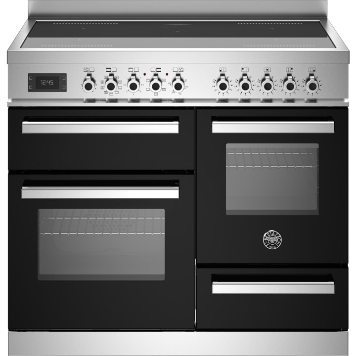 תנור תלת-תאי משולב כיריים 100 ס"מ ברטזוני Bertazzoni PRO105I3ENET שחור