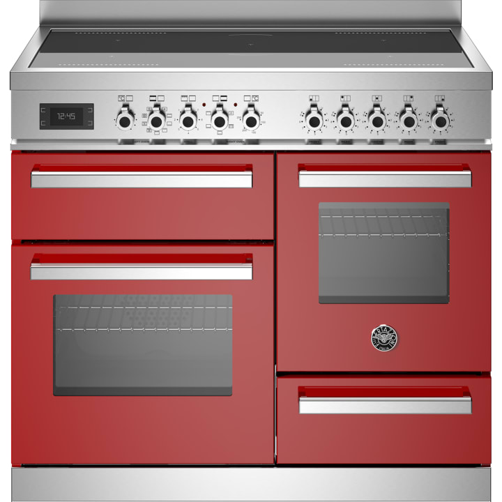 תנור תלת-תאי משולב כיריים 100 ס"מ ברטזוני Bertazzoni PRO105I3EROT אדום