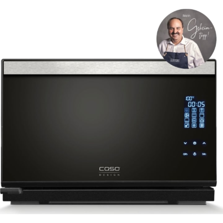 תנור אדים על השיש 35 ס"מ קאסו Caso Steam Chef שחור
