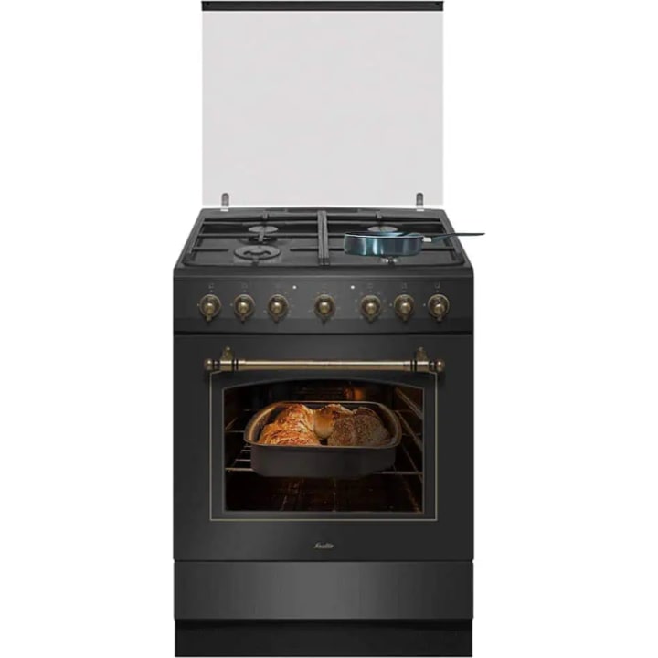 תנור משולב כיריים גז 60 ס"מ סאוטר Sauter Rustic 7020B שחור