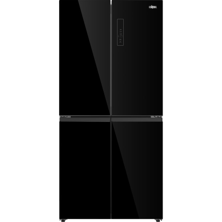 מקרר 4 דלתות GENERAL GE665GB זכוכית שחורה