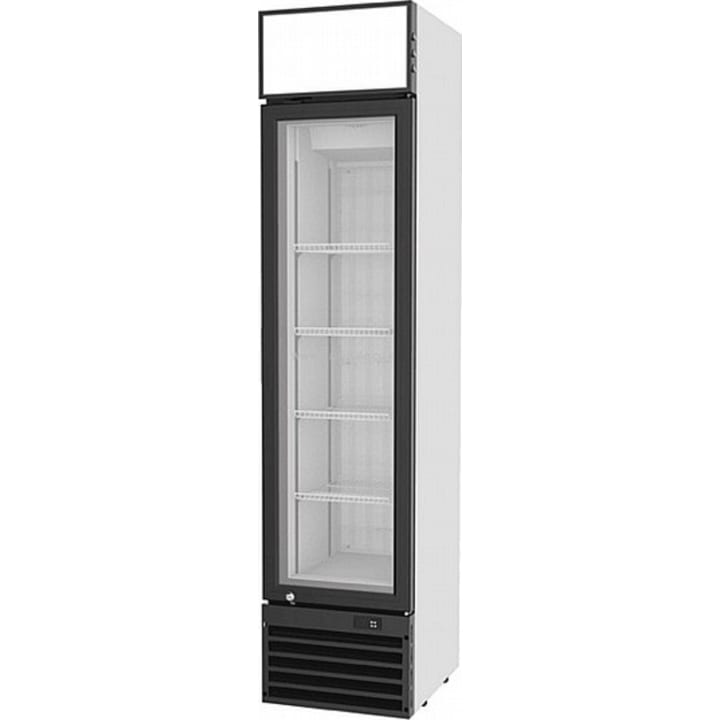 מקפיא ויטרינה צר 159 ליטר Landers SSD159WA לבן מסגרת שחורה
