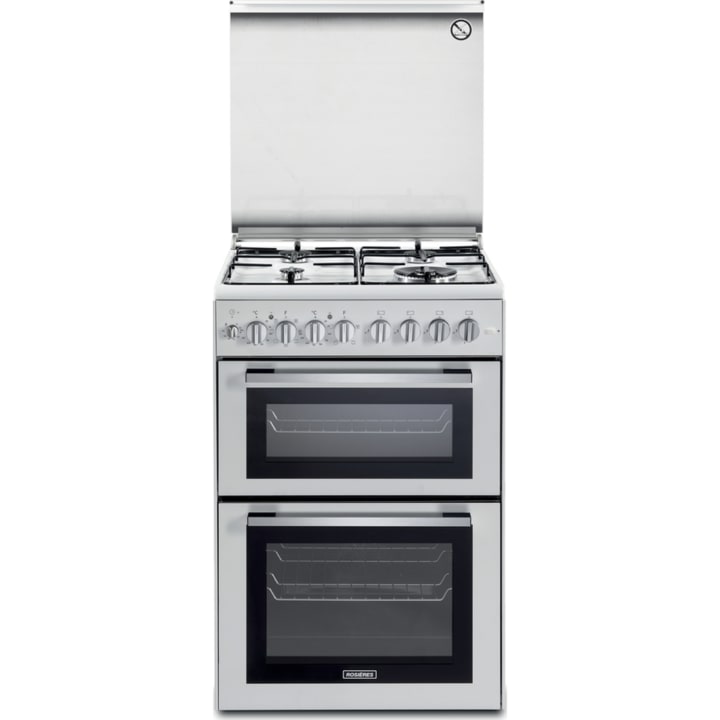 תנור דו-תאי משולב כיריים גז 60 ס"מ רוזיירס Rosieres RGM94M2W לבן