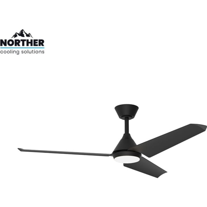 מאוורר תקרה 52" Norther Tango פנים\חוץ מנוע DC שלט ותאורה 24W CCT שחור