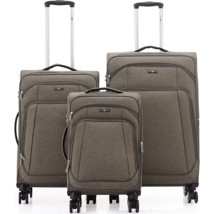 סט 3 מזוודות בד 20/24/28 Swiss Royal Tokyo חאקי