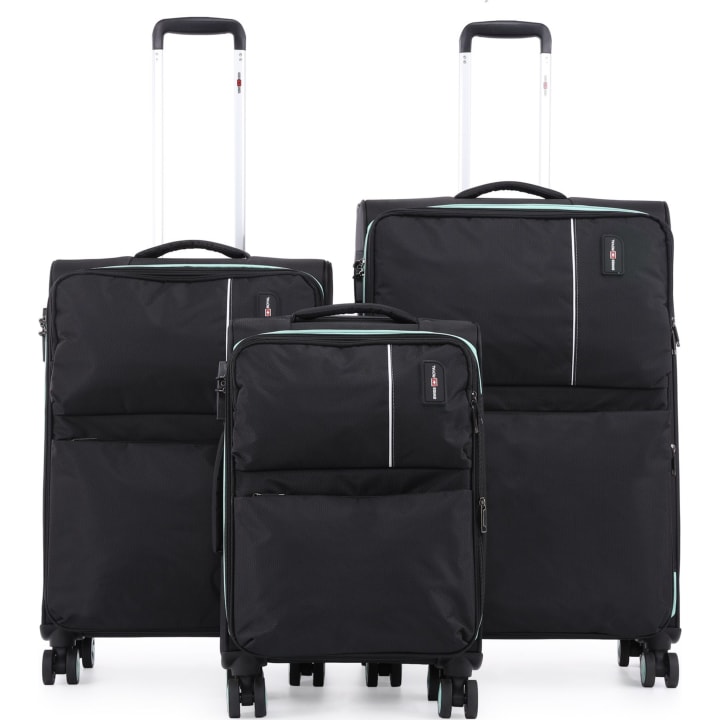 סט 3 מזוודות בד 20/24/28 Swiss Royal C-Lite שחור