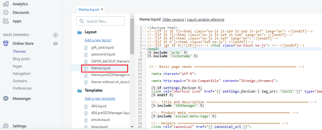 theme.liquid file in shopify