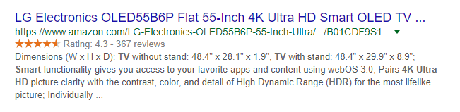 product page meta description example