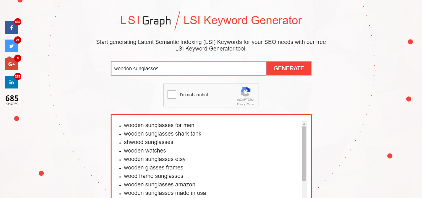 LSI graph tool for keyword research