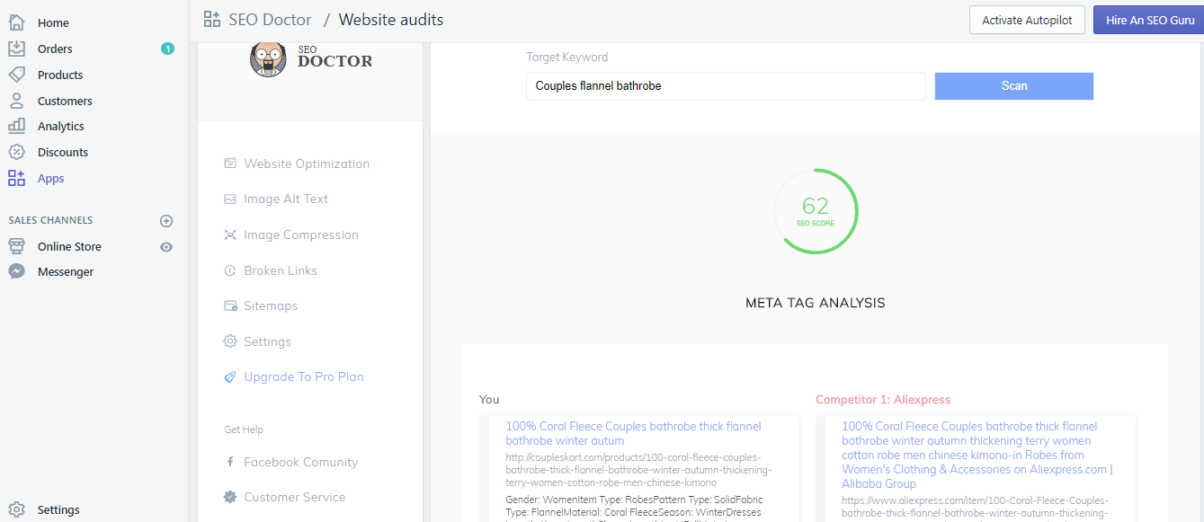 Meta description Analysis by Kudobuzz SEO