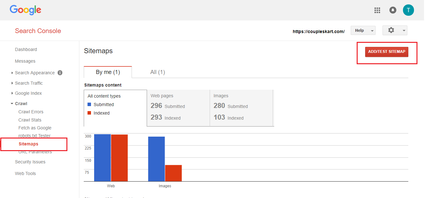 submit sitemap in Google webmaster