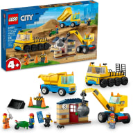 LEGO City Construction Trucks and Wrecking Ball Crane 60391, product image 1