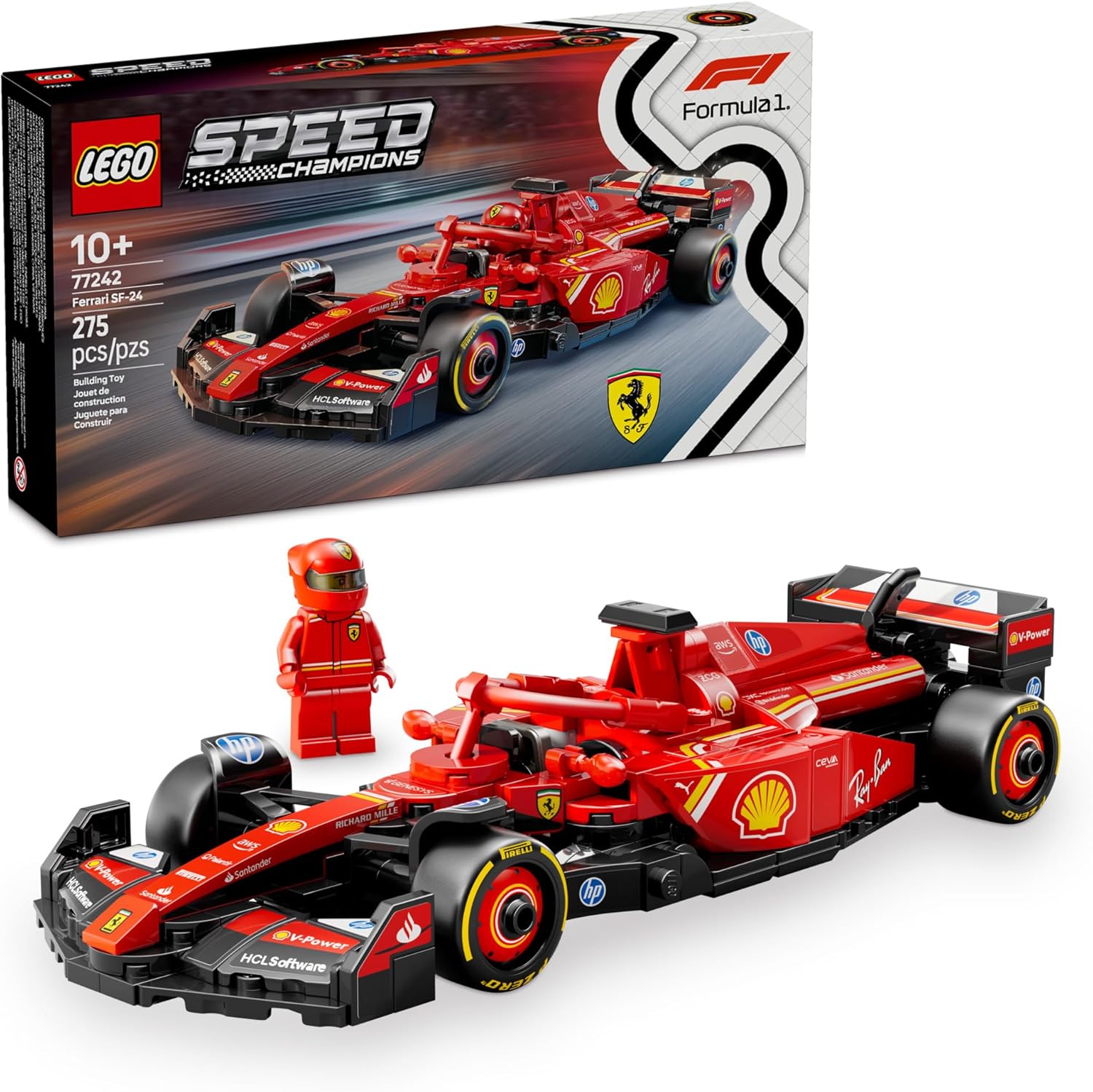 LEGO Speed Champions Ferrari SF-24 F1 Race Car 77242, product image 1