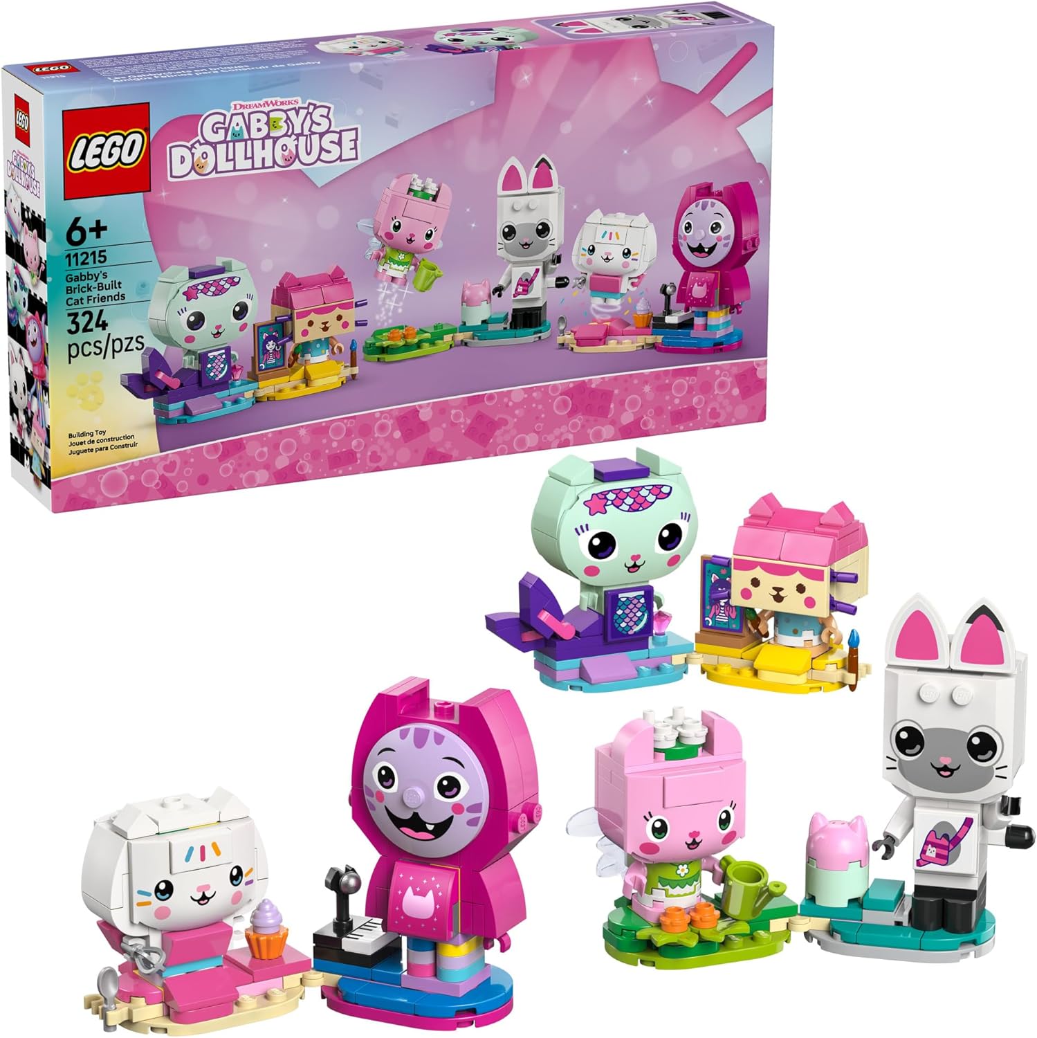 LEGO Gabby’s Dollhouse Brick-Built Cat Friends 11215, product image 1