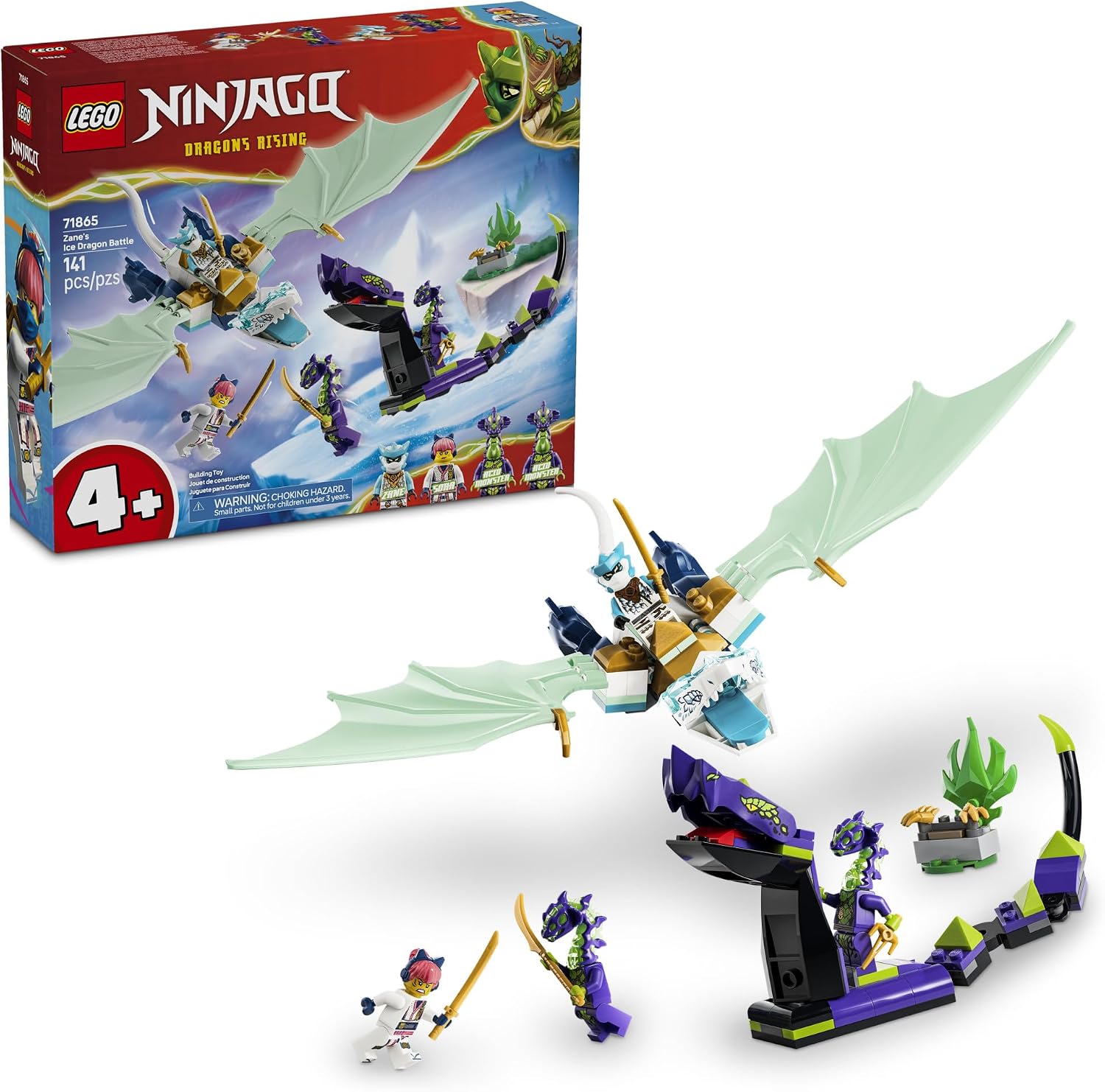 LEGO NINJAGO Zane’s Ice Dragon Battle Set 71865, product image 1