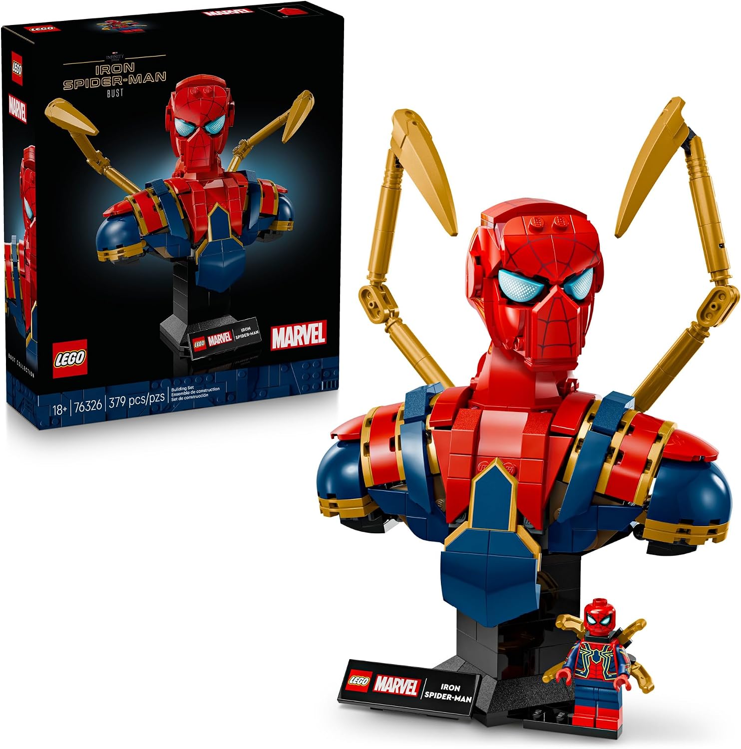 LEGO Marvel Iron Spider-Man Bust Building Set 76326, product image 1