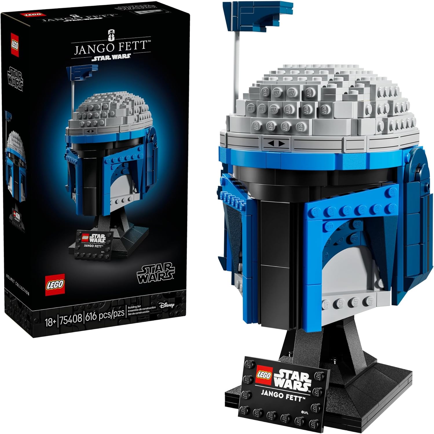 LEGO Star Wars Jango Fett Helmet Building Set 75408, product image 1
