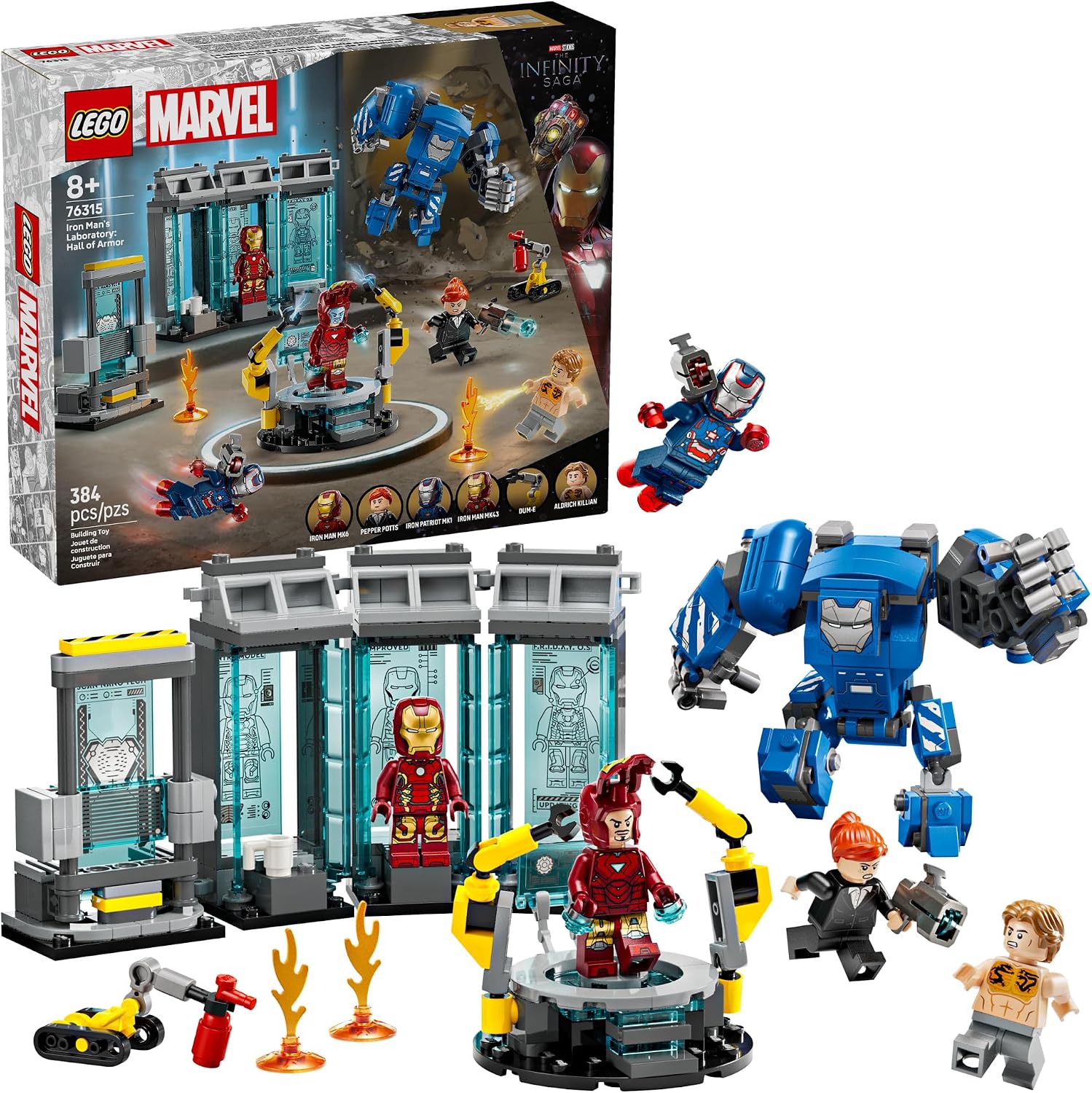 LEGO Marvel Iron Man’s Hall of Armor Building Set 76315, product image 1