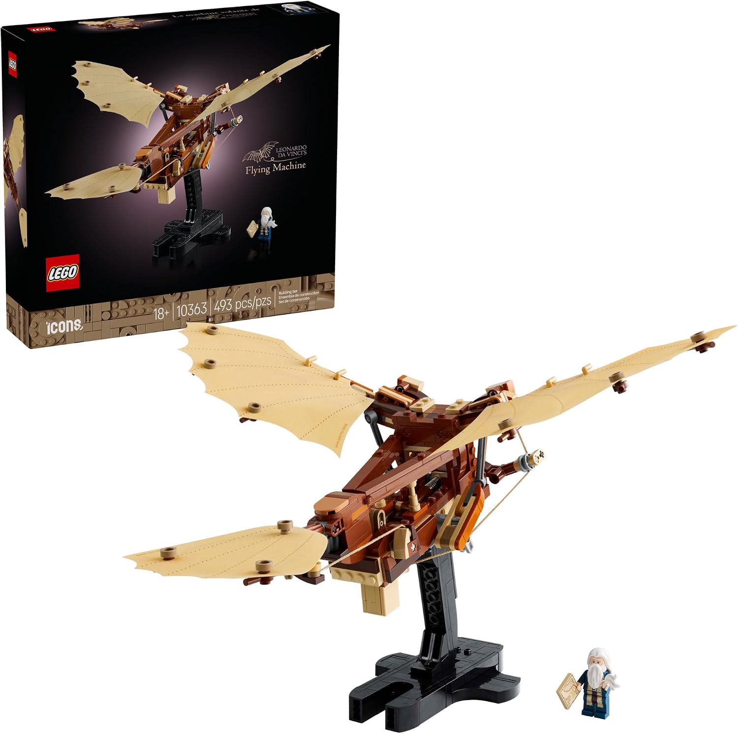 LEGO Icons Leonardo da Vinci’s Flying Machine Set 10363, product image 1