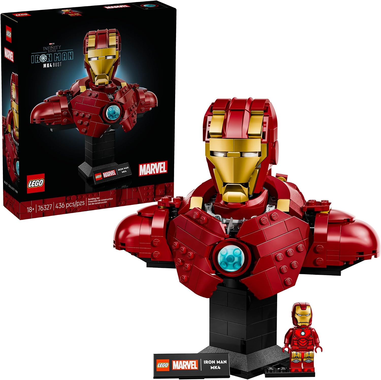 LEGO Marvel Iron Man MK4 Bust Building Set 76327, product image 1