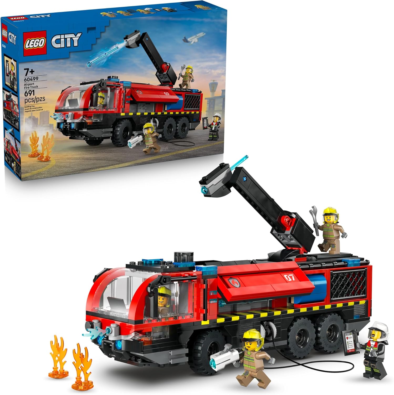LEGO City Airport Fire Truck Building Set 60499, product image 1