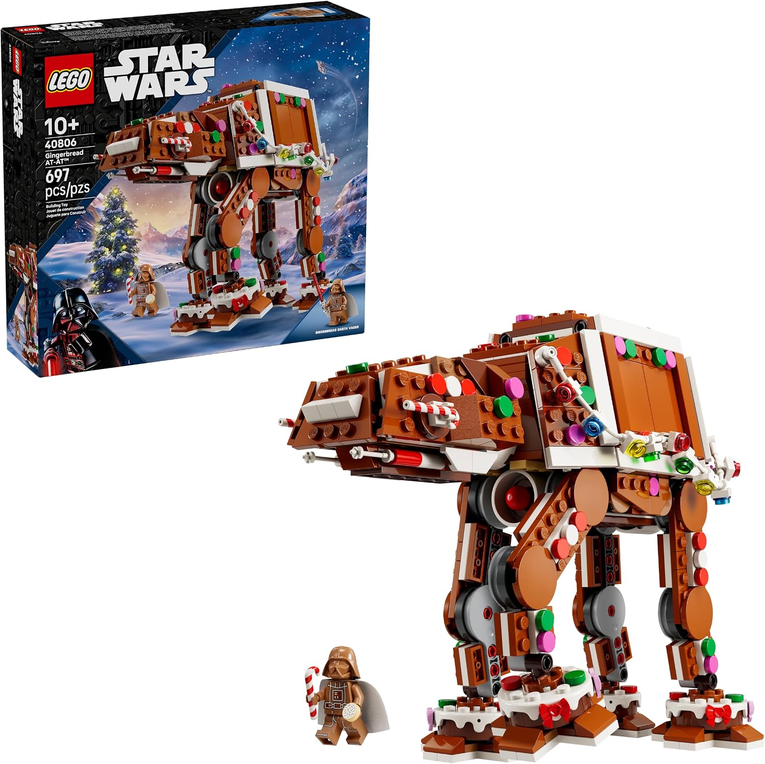 LEGO Star Wars Gingerbread AT-AT Walker Building Set 40806, product image 1