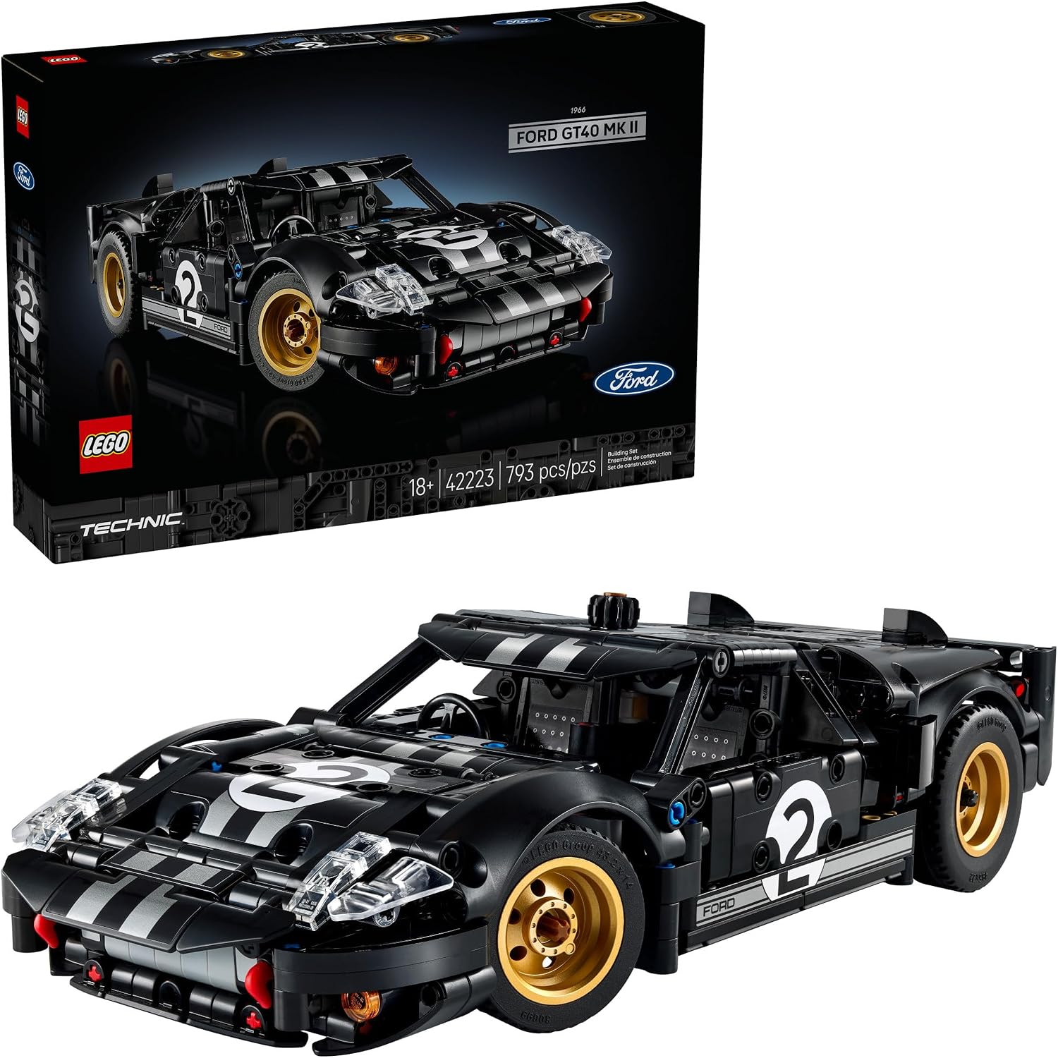 LEGO Technic 1966 Ford GT40 MKII Race Car 42223, product image 1