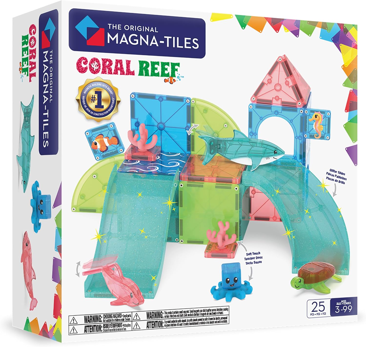 MAGNA-TILES Coral Reef 25-Piece Magnetic Construction Set, product image 1