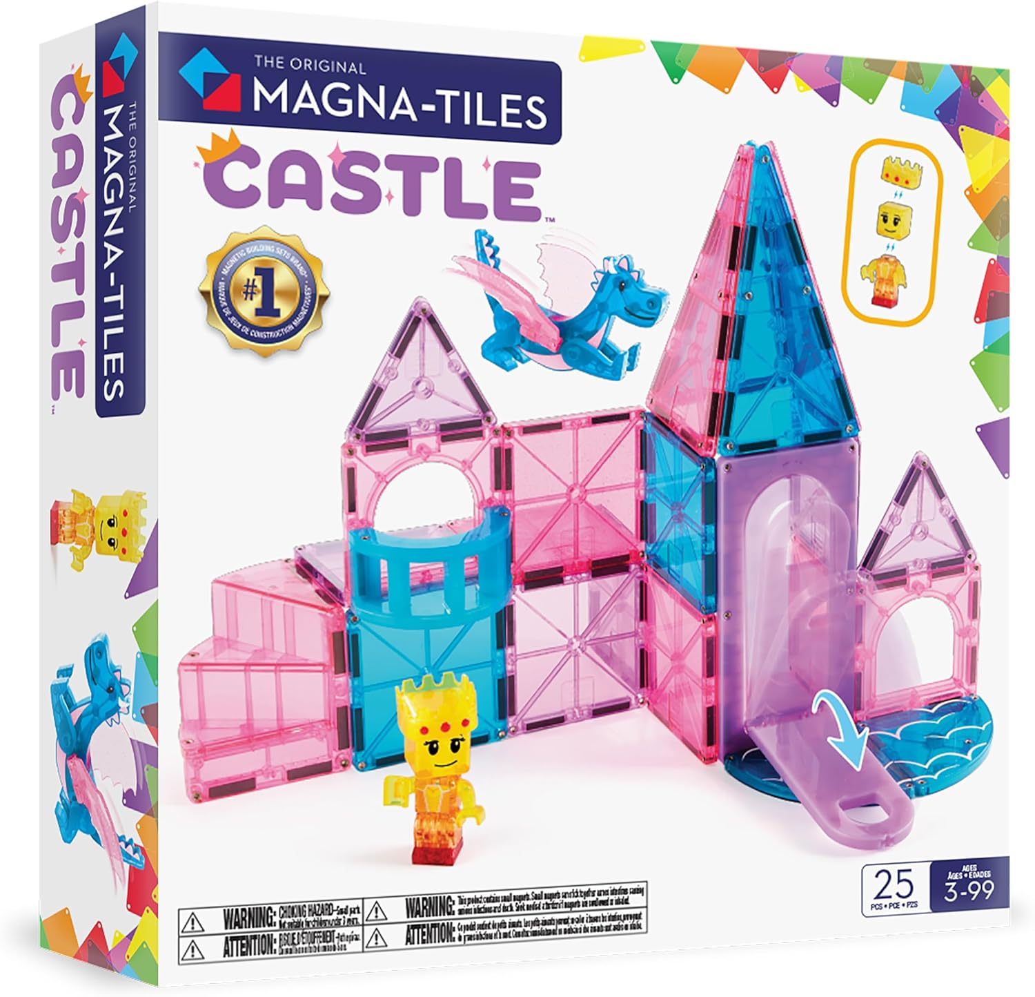 MAGNA-TILES Castle 25-Piece Magnetic Construction Set, product image 1