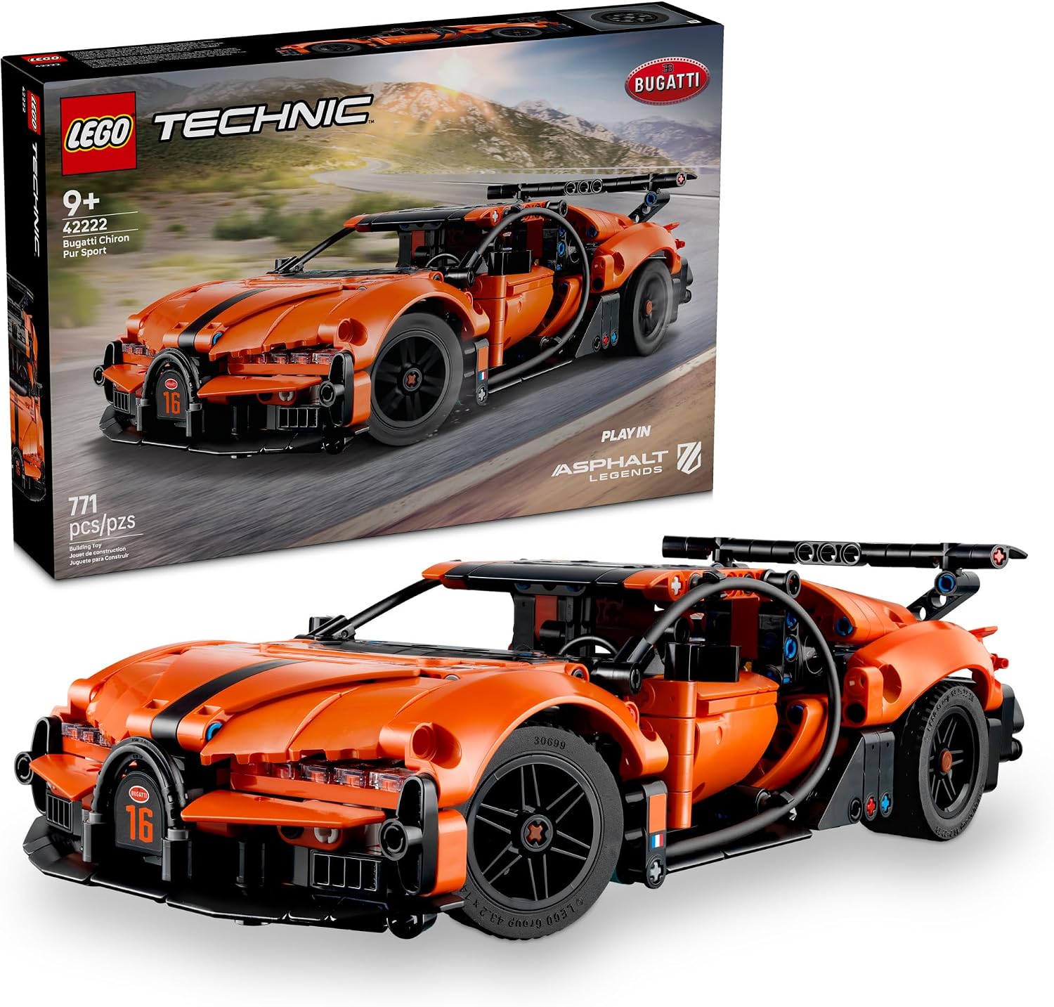 LEGO Technic Bugatti Chiron Pur Sport Hypercar 42222, product image 1