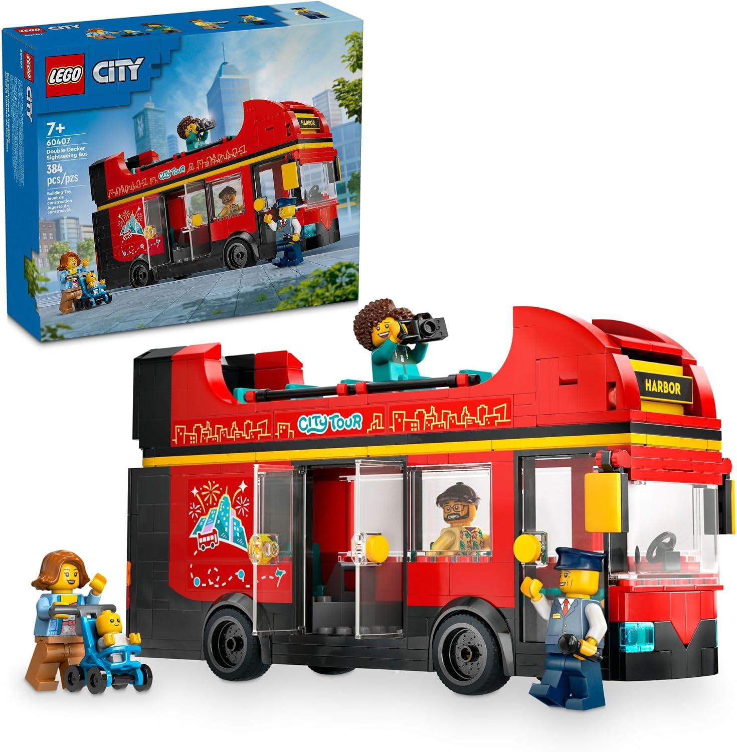 LEGO City Red Double-Decker Sightseeing Bus Set 60407, product image 1