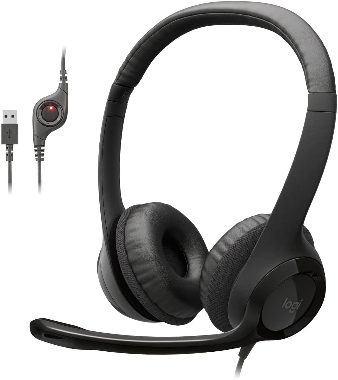 Logitech H390 Wired USB-A Headset with Noise-Canceling Mic