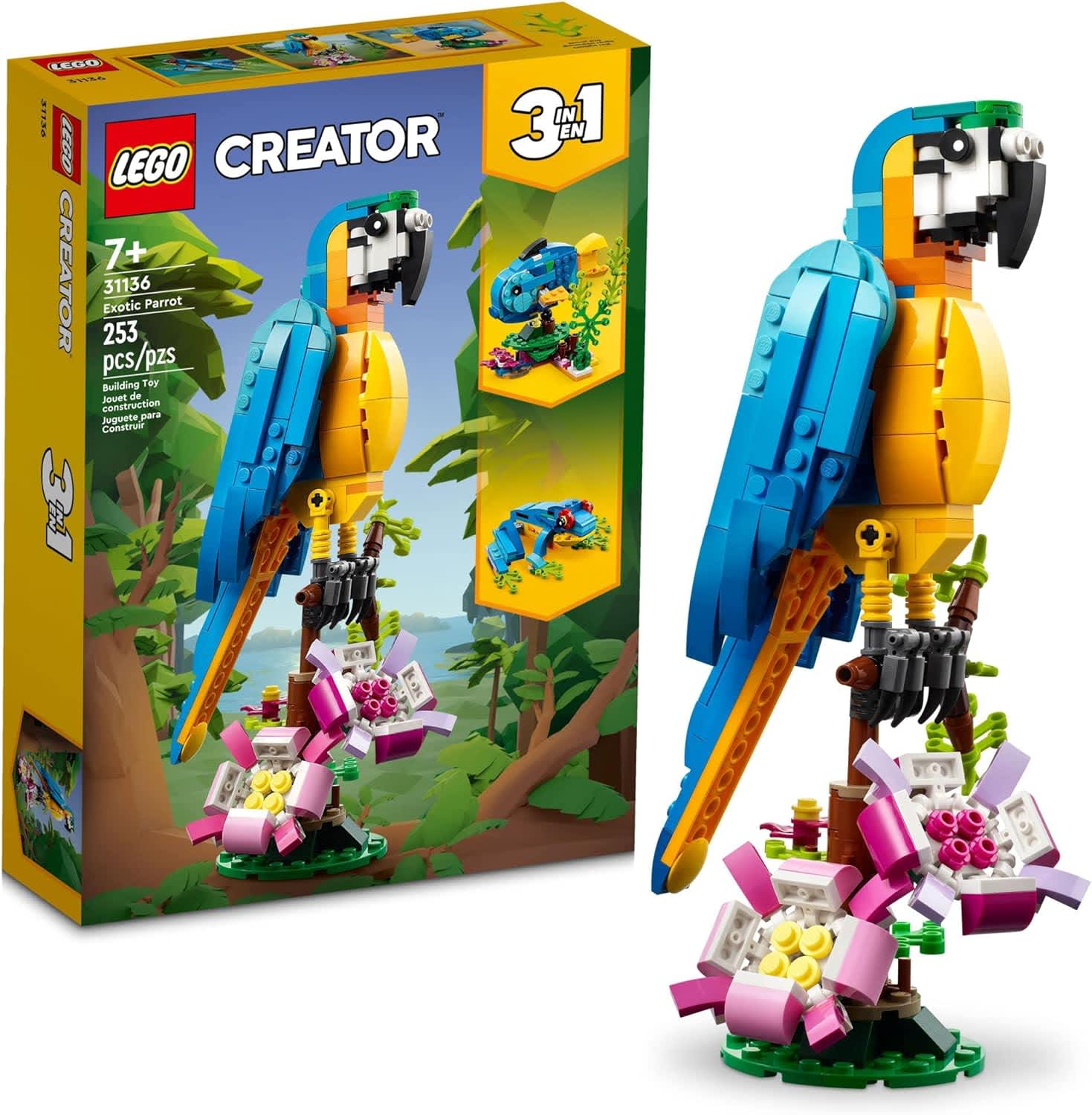 LEGO Creator 3-in-1 Exotic Parrot Building Set 31136