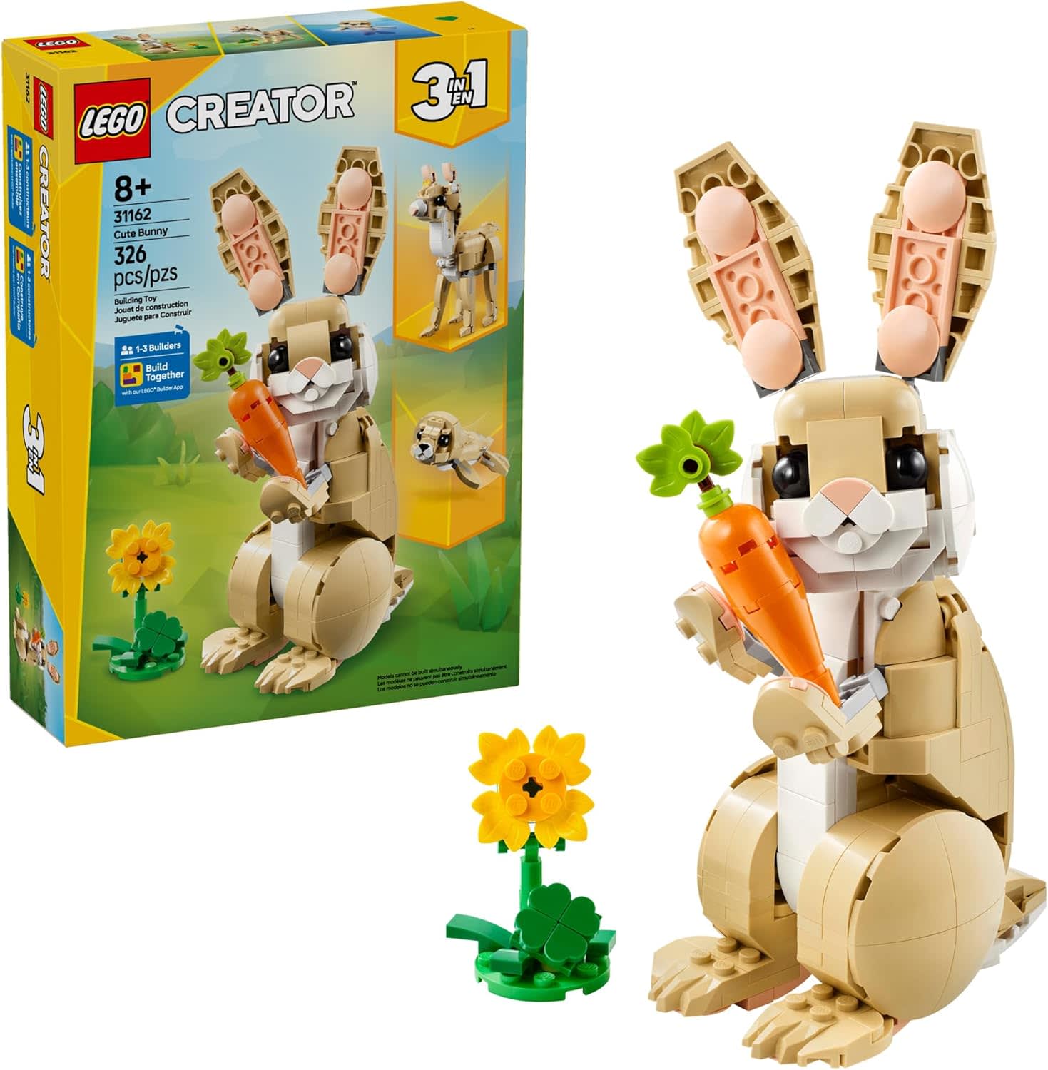 LEGO Creator 3-in-1 Cute Bunny Building Set 31162