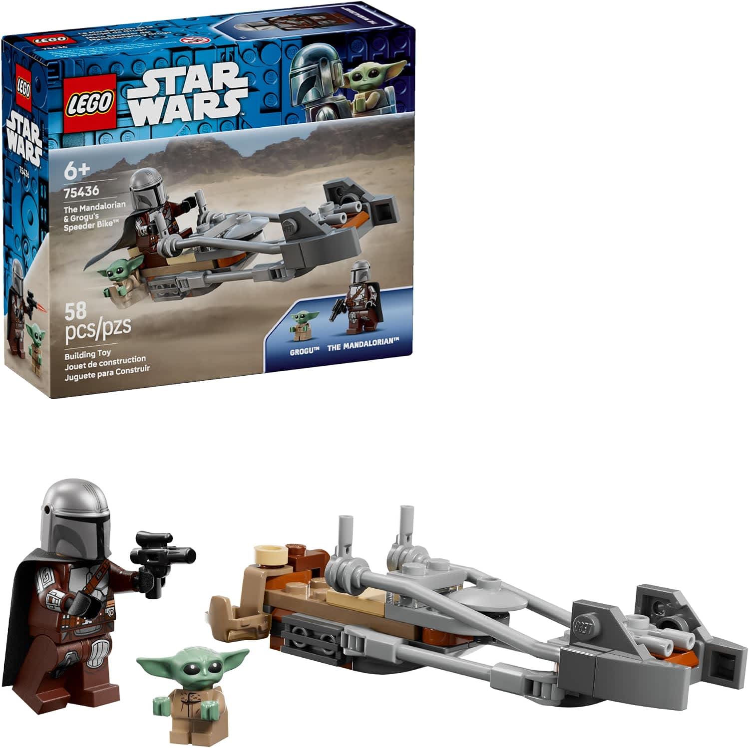 LEGO Star Wars Mandalorian & Grogu Speeder Bike 75436