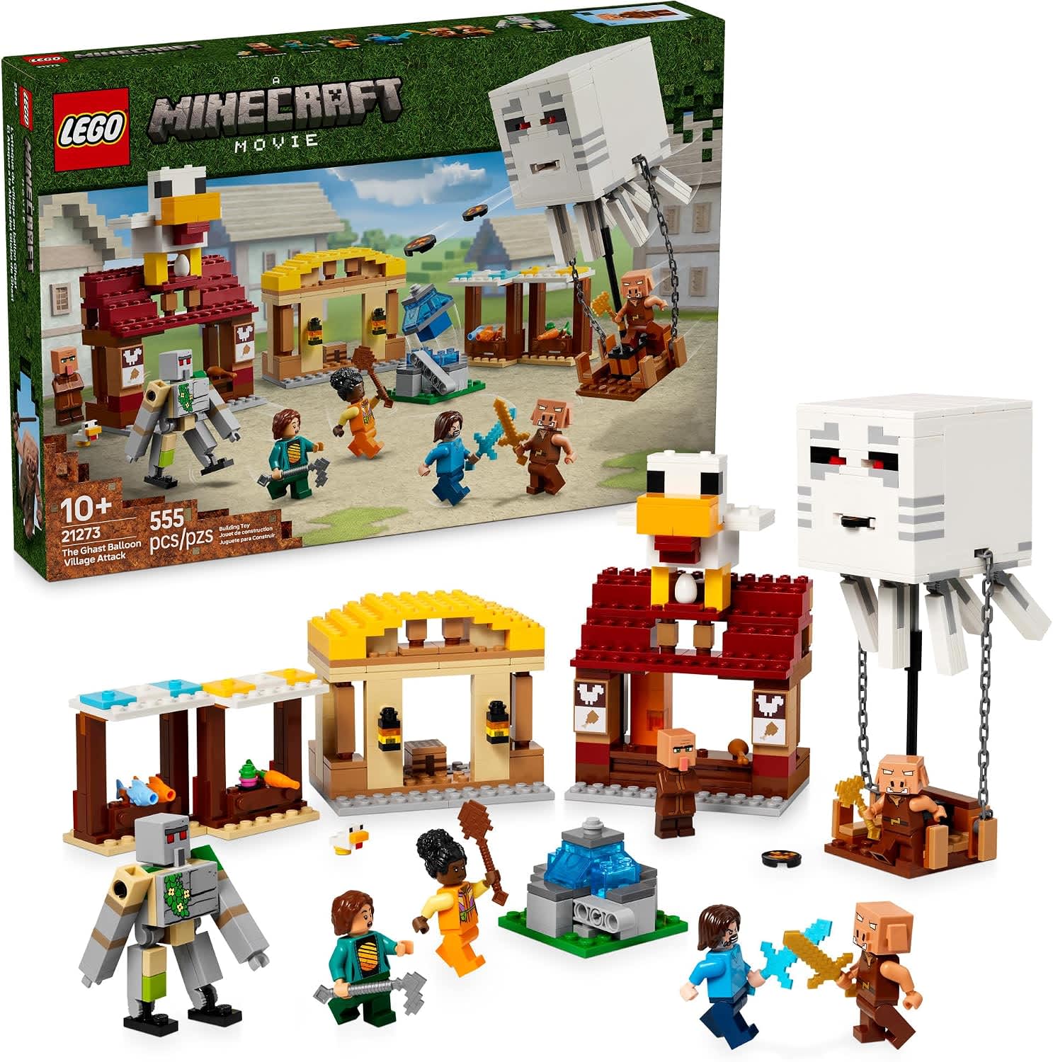 LEGO Minecraft The Ghast Balloon Village Attack Set 21273