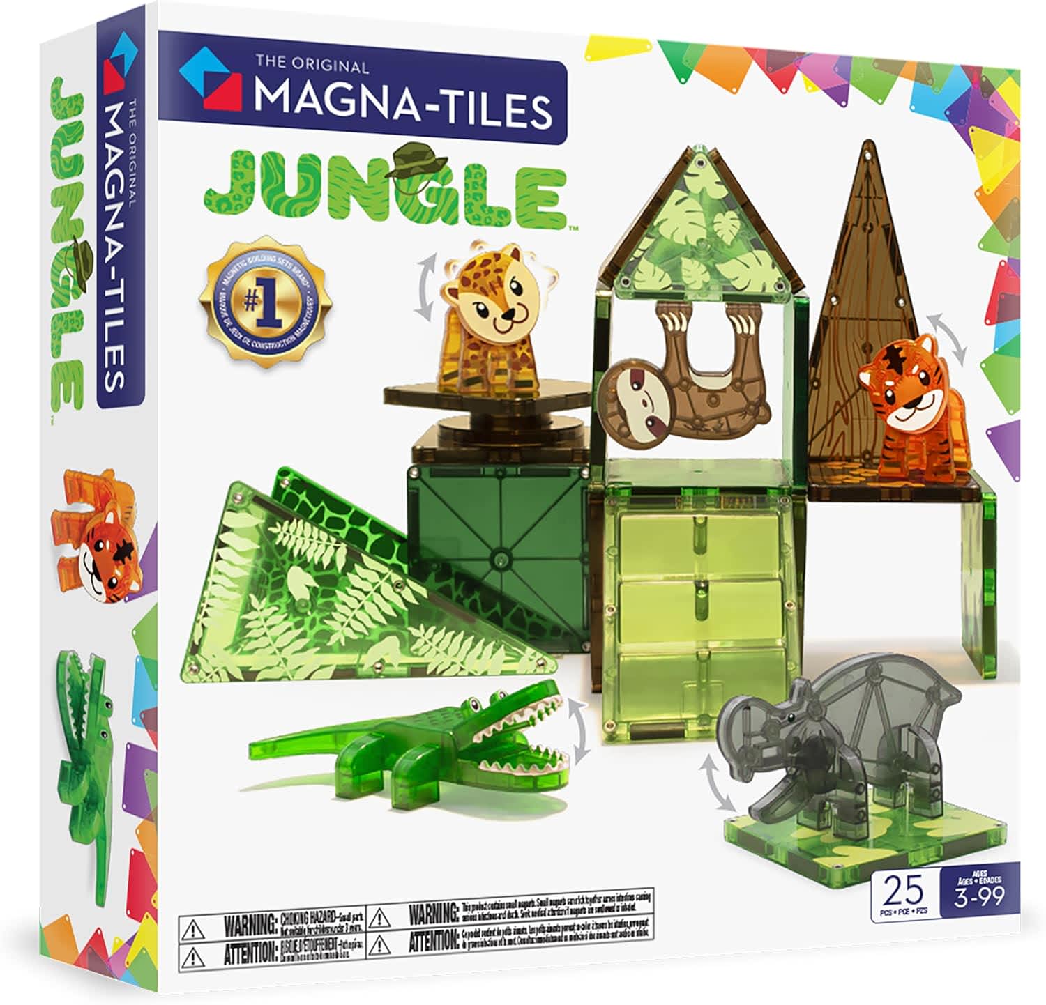 MAGNA-TILES Jungle Animals 25-Piece Magnetic Construction Set