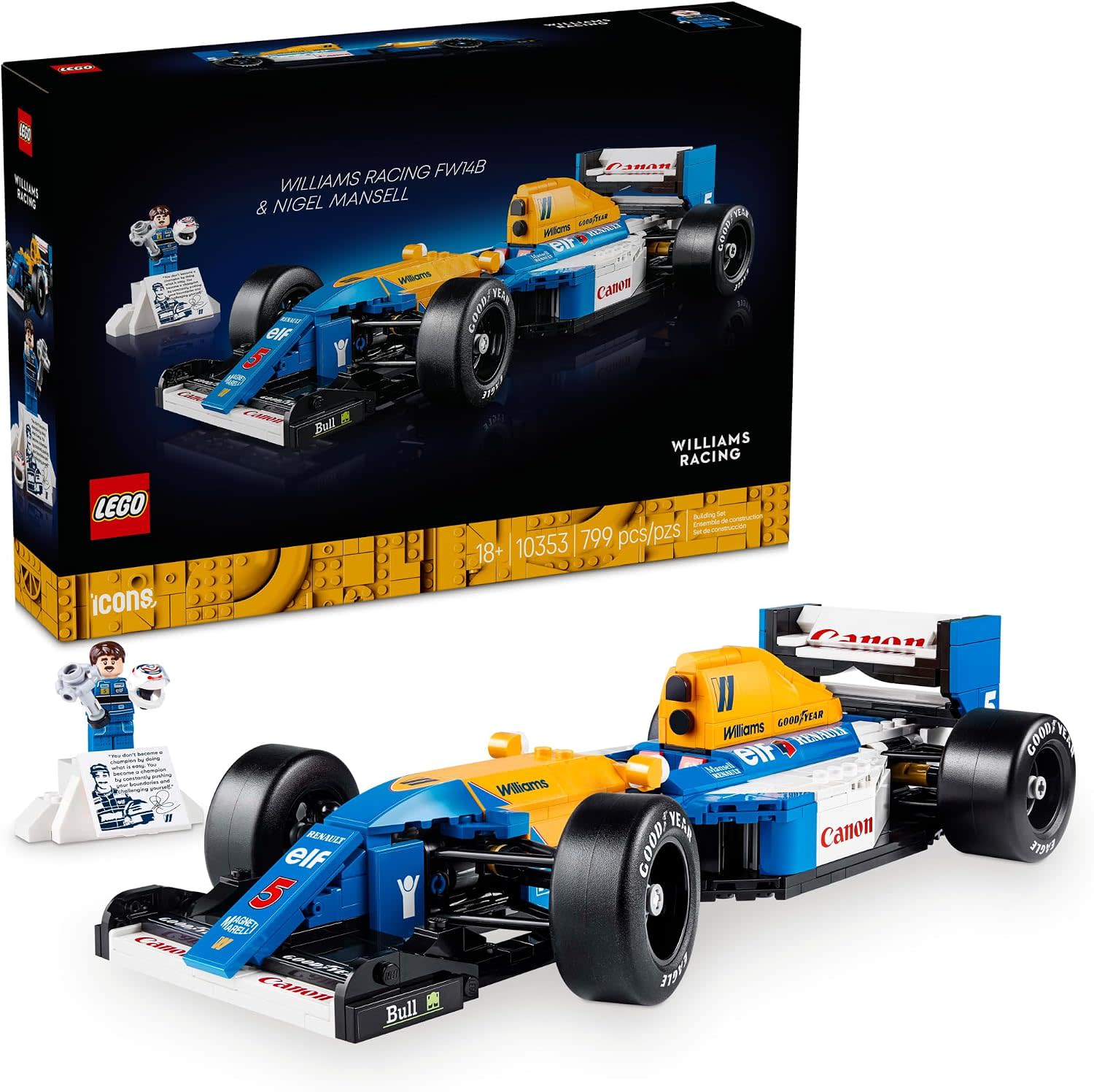 LEGO Icons Williams Racing FW14B & Nigel Mansell F1 Car Set 10353
