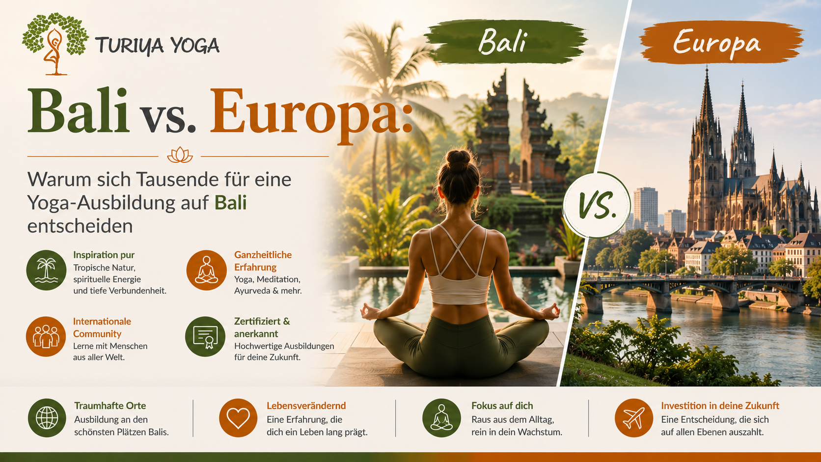 Bali vs. Europa: Warum sich Tausende für eine Yoga-Ausbildung auf Bali entscheiden.