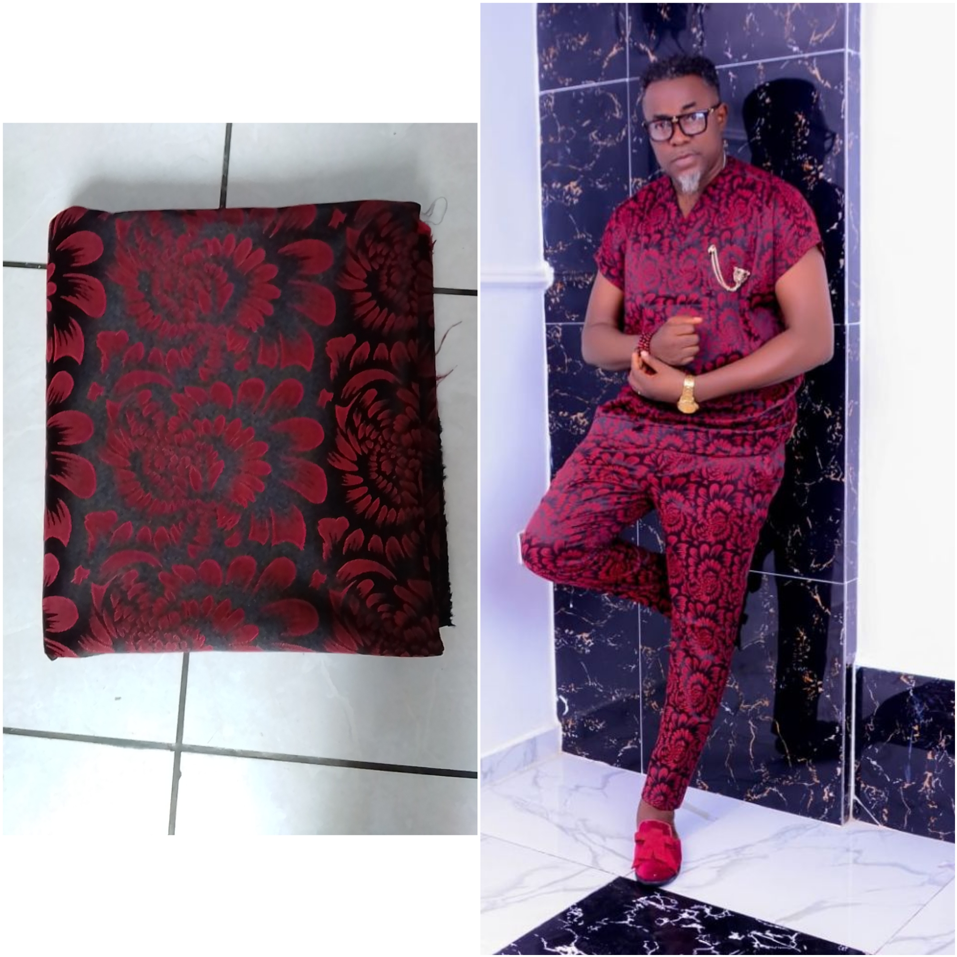 Damask Patterned Fabric - 4 Yards  Free Online Marketplace to Buy & Sell  in Nigeria