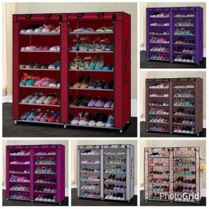 Double column shoe rack