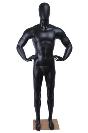 Full body glossy black male mannequin