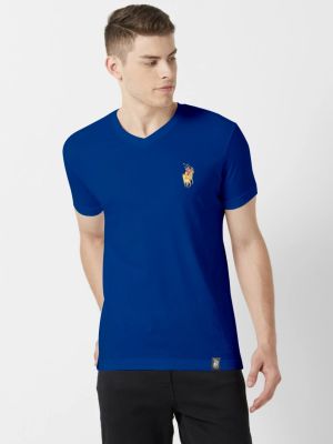 Polo der krieger men's classic plain fit v-neck t-shirt blue