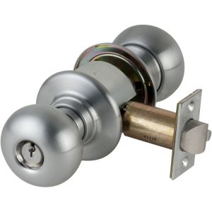 Silver knob door lock