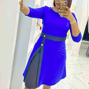 Office double-colored a-line dress