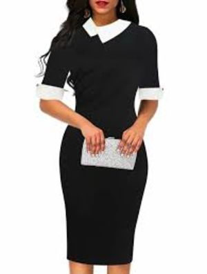 Office pencil dress with collar