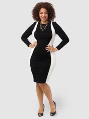 Double-colored office pencil dress