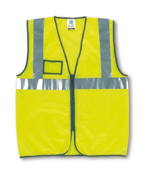 High visibility vest. yellow zipper