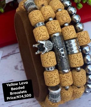 Yellow lava beaded bracelets