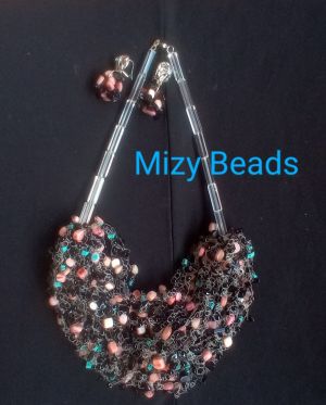 Multicolor invisible coral beads jewelry necklace